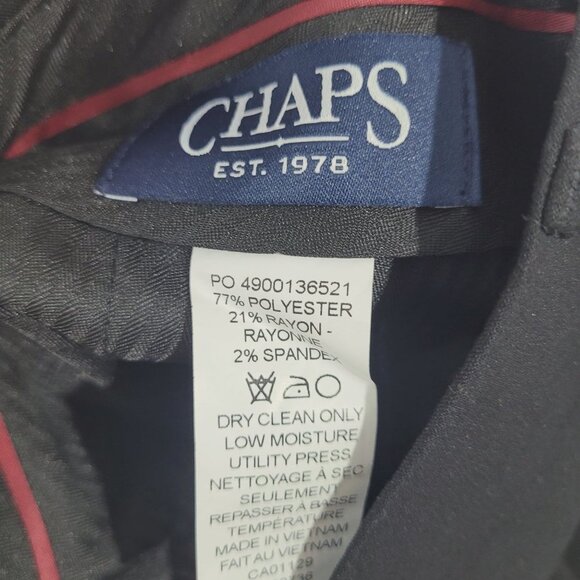 NEW Chaps Women's Classic Fit Suit Trousers Black 32W Polyester Blend// 26PT - Picture 3 of 6